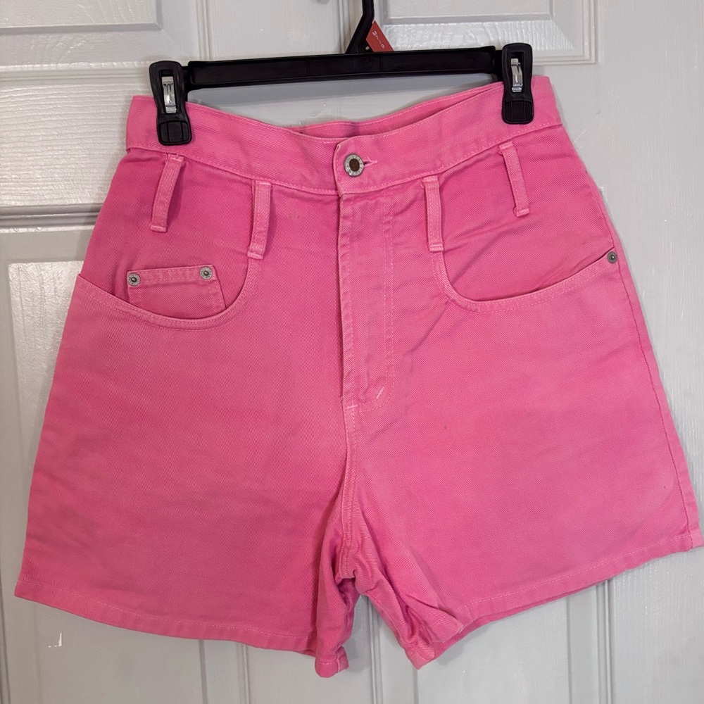 Vintage Steel Jeans 80s 90s Y2K High Rise Pink Shorts sz 9 USA Bermudas EUC